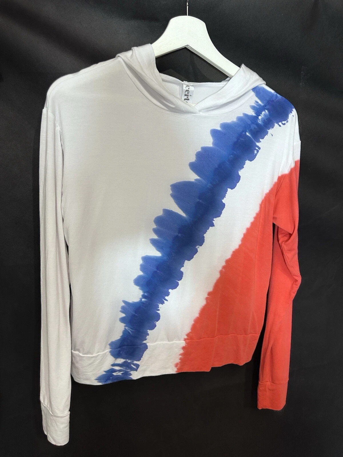 Certo Soft Rayon Hoodie Top Multicolor Tie Dye Perfect Beach Vacation XS