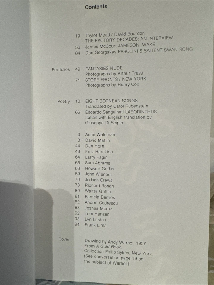 Book Boss 5 Zine Taylor Mead Andy Warhol Factory Pier Pasolini Arthur Tress Viva Foto 2 de 4