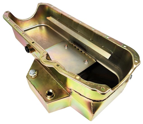 NEW SBC OIL PAN, MELLING HV OIL PUMP, & PICKUP,8 QUART,SMALL BLOCK CHEVY,2 PIECE - Picture 3 of 4