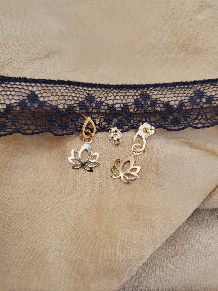 14k Solid Gold earrings fine jewelry - Image 3 of 4