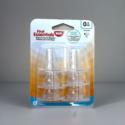 *LOT OF 252* Nuk First Essentials Replacement Nipples 0+m Newborn Slow Silicone