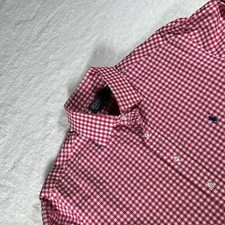 Ralph Lauren Shirt Men  s 17 1/2 Red Plaid Long Sleeve Button Up pockets Cotton