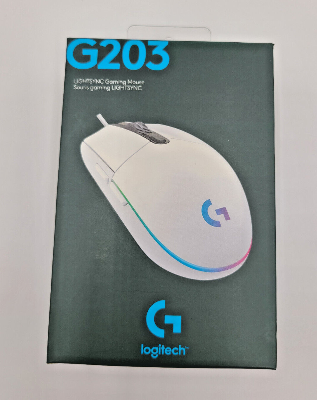 Logitech G203 Wired Gaming Mouse White 8000 DPI RGB 6 Buttons NEW