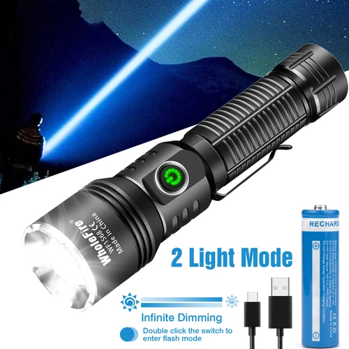 50000000 Lumens Super Bright LED Tactical Flashlight Rechargeable LED Work Light