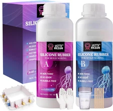 Silicone Mold Making Kit, 43Oz Platinum Liquid Silicone Rubber with Mold Housing