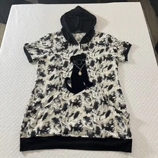 VE VIVIDA women's Hoodie with dog design and chain Sz 42 or large