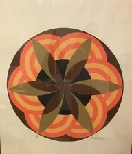 "Flyleaf", 1967 Limited Edition Lithograph Screen Print by Brian Rice. 