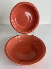 Fiestaware Soup Bowl Set of 2 Orange Coral Cereal Salad Bowls USA Fiesta 7”