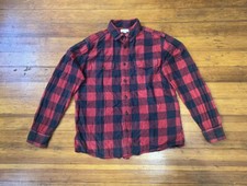 Mens Red Plaid Flannel Medium