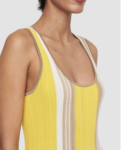 JOSEPH Dress Size Medium Striped Colour Block Rib Knit Tank NEW $1,125- - Picture 4 of 9