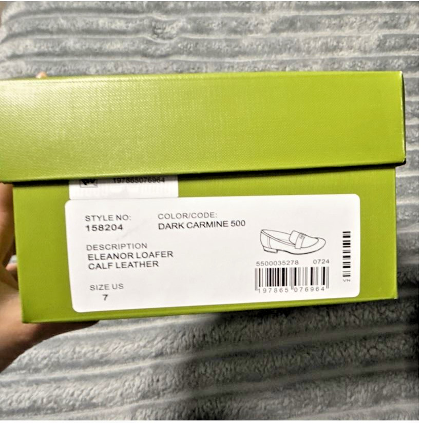 Brand New Tory Burch sz 7 Dark Carmine Calf Leather Logo Slip On Loafer 158204 thumbnail 6