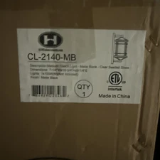 HomEnhancements 60W Coach Light Medium 1-Light Clear Seeded Glass Matte Black