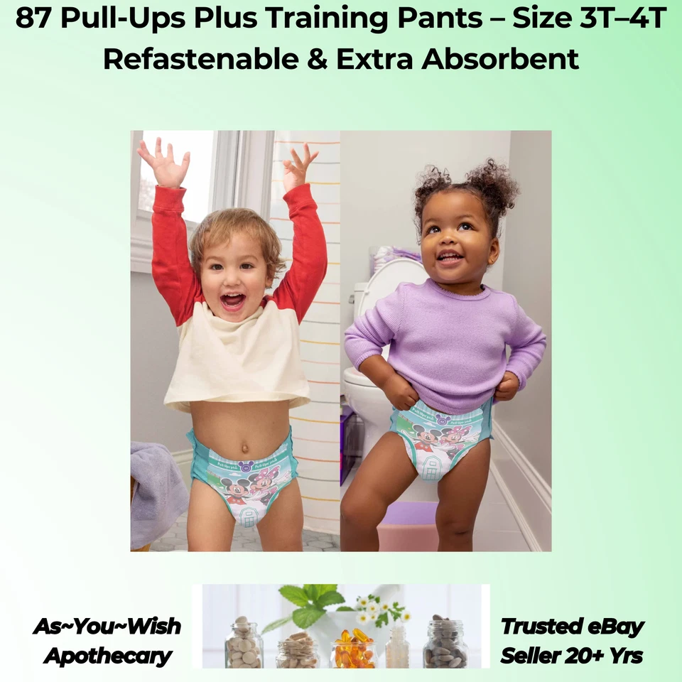87 Pantalones de Entrenamiento Pull-Ups Plus 3T-4T 32–40 lb 3 Paquetes de 29 Huggies Niños Niñas Foto 3 de 4