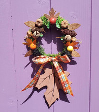 Mini Autumn Wreath, Mabon Altar Decoration, Pagan Home Decor