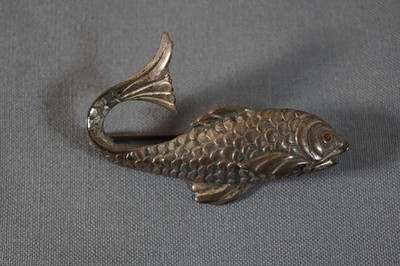 Vintage 835 Silver Fish Brooch Pin  2'' Long