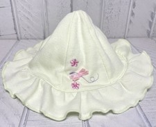 Soft Spring Baby Girl Sun Hat Pale Green With Floral  Butterfly Embellishments