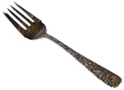 S. KIRK & SON REPOUSSE SALAD DESERT FORK STERLING SILVER VICTORIAN 6 1/4" 34g
