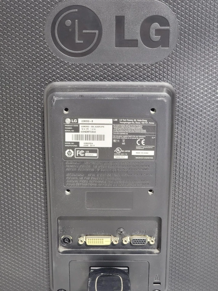 LG 22M35D-B IPS LED Back-Lit Color Monitor 22" Display Black USED - Image 4 of 4
