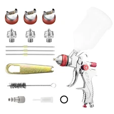 Hvlp Gravity Fed Air Spray Gun Car Paint Furniture Repair 1.3/1.5/1.8mm Nozzles