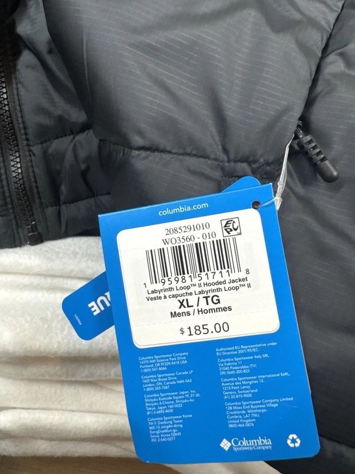 Columbia Men’s Labyrinth Loop Hooded Puffer Jacket Black NWT XL - Image 4 of 4