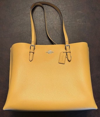 Large Authentic Coach Mollie Tote Bag Mustard Yellow Handbag Model 1671