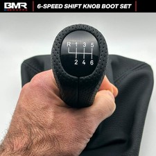6 Speed Shift Knob Gaiter Boot Black Leather For Bmw 1-series E82 E87 E88 E81