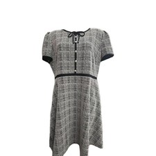 Women's Karl Lagerfeld Paris A Line Dress Size 16 Black White