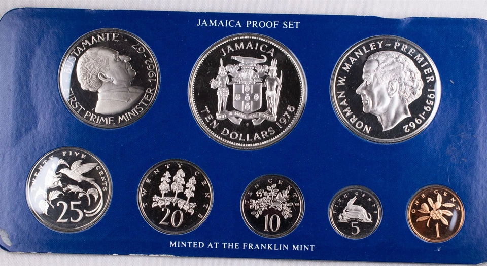1975 Jamaica 8 Coin Silver Proof Set COA ASW 1.8772 - Image 2 of 4