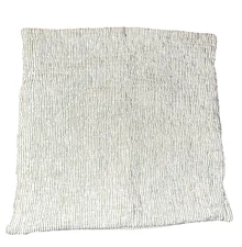 Serena & Lily Green White Oxford Stripe Quilted Linen Euro Pillow Sham 26x26