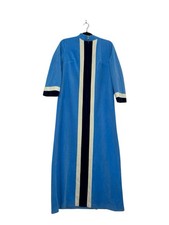 Vintage Vanity Fair Womens Full Zip Striped Long Velour Robe Size 12 Lounge USA