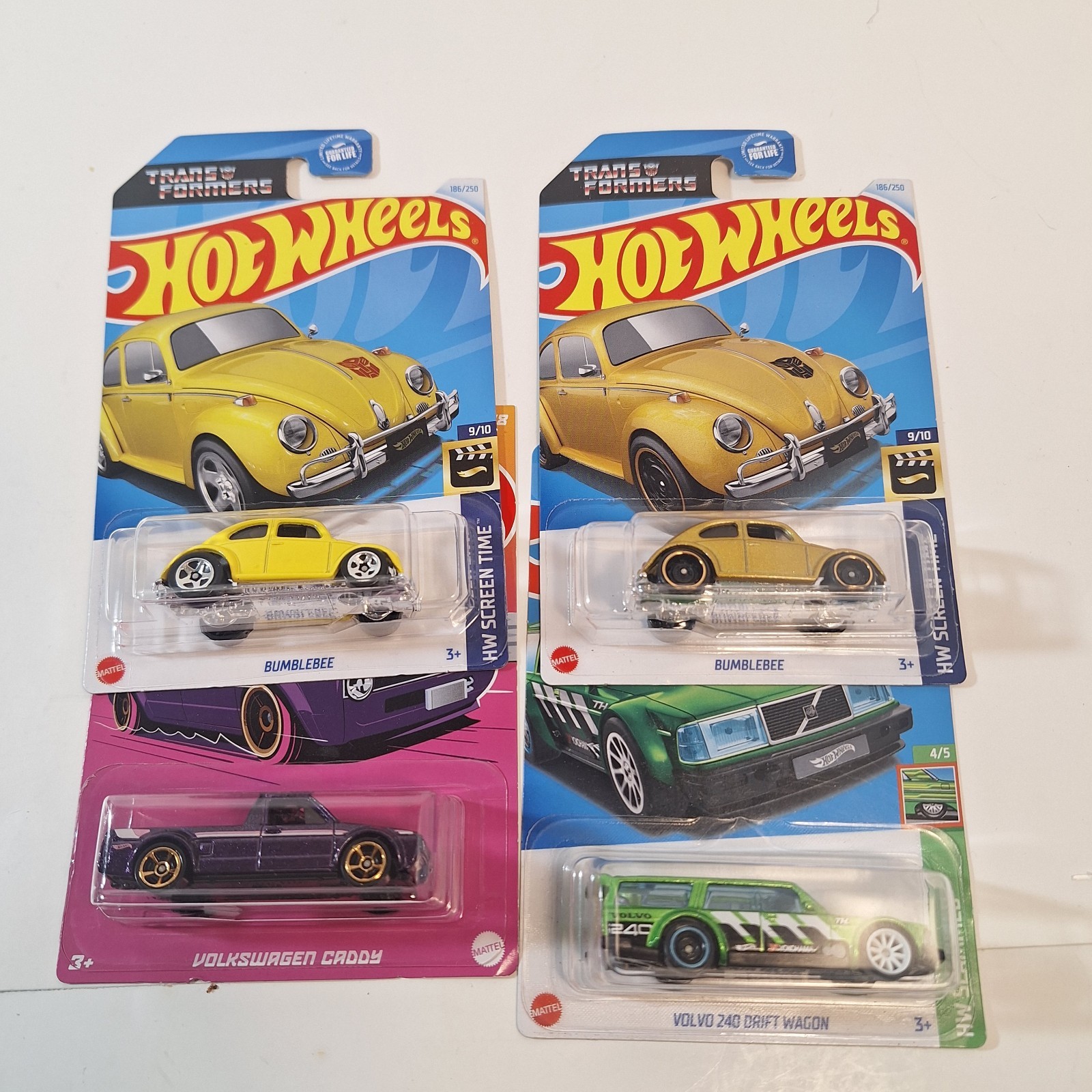 Hot Wheels Volkswagen 4 Cars 240 Super Treasure Hunt/ Bumblebee Gold & Yellow