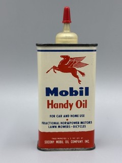 Vintage MOBIL HANDY OIL Oiler Tin Can Gas Advertising Flying Horse Pegasus