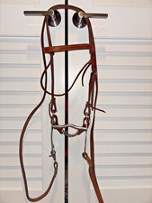 Weaver Leather Stitched Western Horse Bridle W/ Curb Bit  Loop Reins