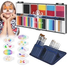 Anka Bella Professional Face Painting Kit for Kids,12X10gm Washable Rainbow ...