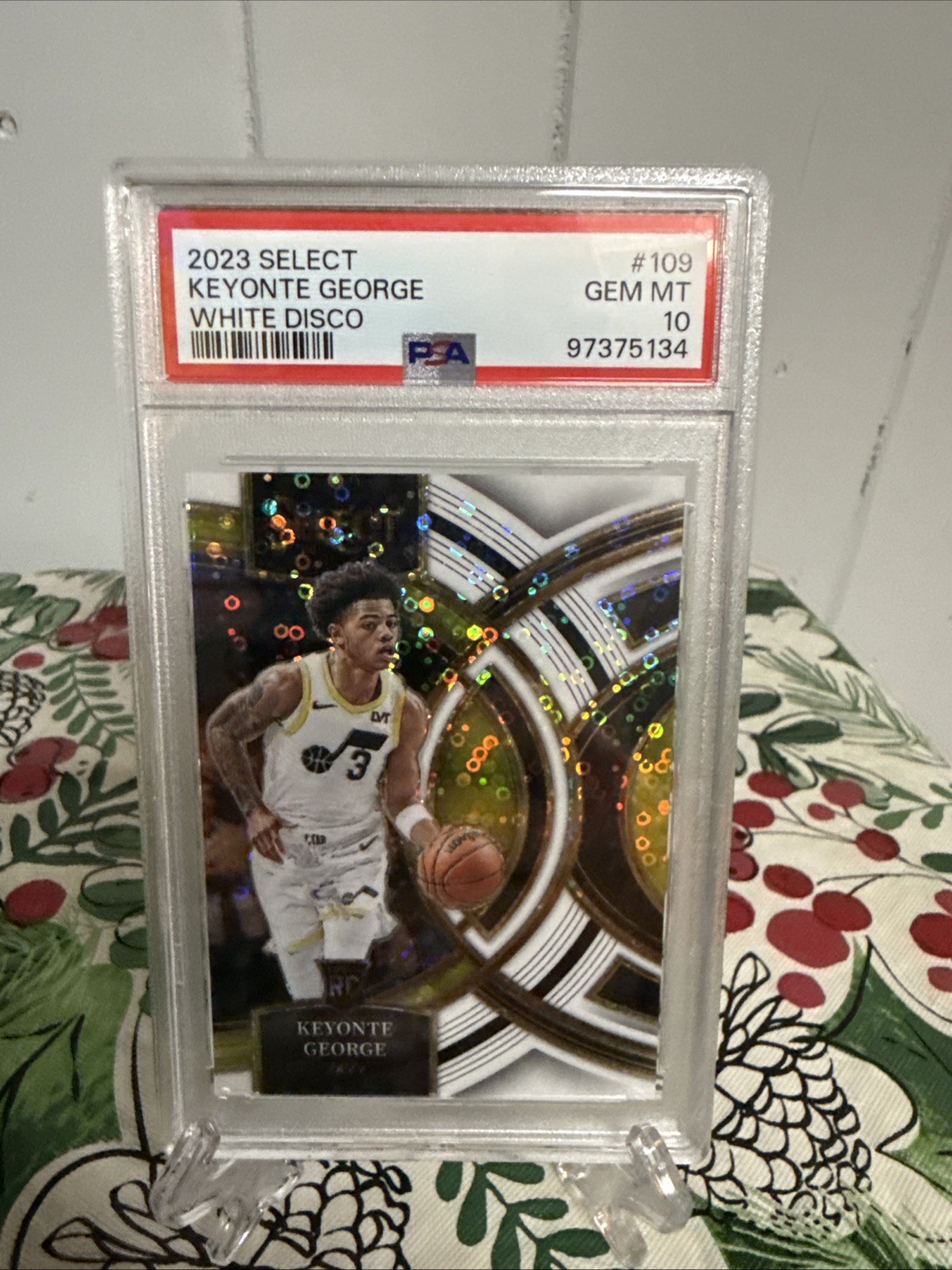 2023-24 Panini Select - Premier Level Keyonte George #109 White Disco Prizm /75
