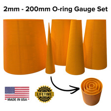 O-Ring Sizing Cone Measuring Tool Gauge Set 2mm - 200mm Orange