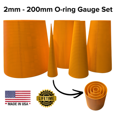 #ad O Ring Sizing Cone Measuring Tool Gauge Set 2mm 200mm Orange $98.83