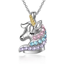 925 Sterling Silver Unicorn Necklace, Unicorn Jewelry Birthday Gifts for Wome...