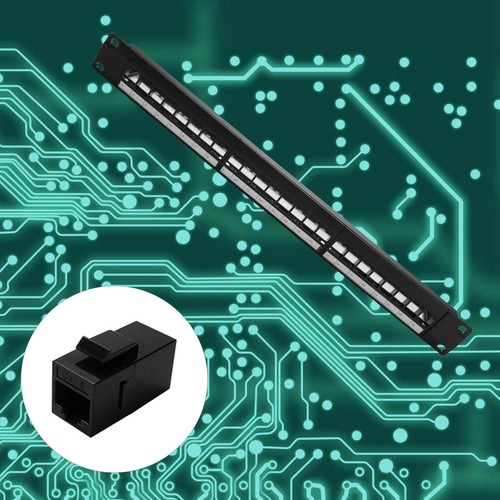 1X (19 cali 1U Szafka Rack Pass-Through 24-portowy panel krosowy CAT6 RJ457361 - Zdjęcie 7 z 8