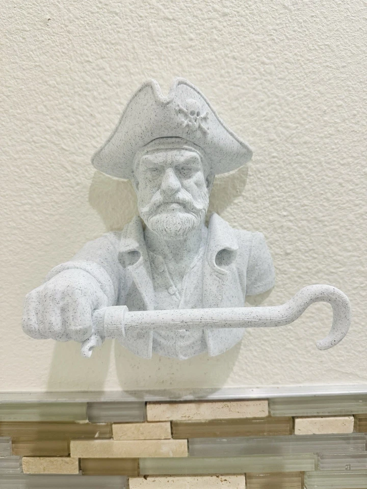 Toallero pirata montaje en pared - baño náutico decoración escultura costera arte Foto 4 de 4