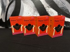 Thinx Teens Cotton Bikini Leakproof Period Underwear Black XL 15/16 Four Pack