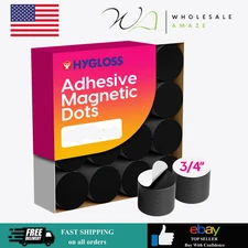 Hygloss 3/4" Self-Adhesive Magnetic Dots - Peel & Stick Magnet Circles for Craft