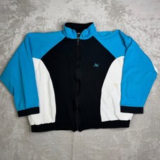 Vintage 80s Puma Color Block Track Jacket Mens XL Colorblock Full-Zip Jogger