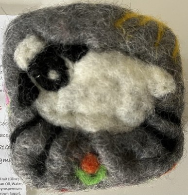 Felted Goat Milk Soap. Handcrafted, 100% Natural. Mint.