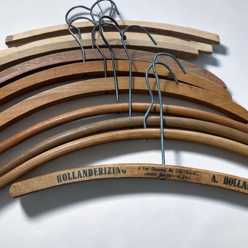 Lot Of 10 Vintage Antique Primitive Hangers, Clothes, Hangers Wooden Wood