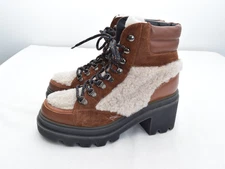 Voile Blanche Loden Shearling Leather Women's Hiking Heel Boots EU 39 Brown