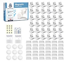CHILD SAFETY Pack of 36 Magnetic Cabinet Locks with 9 Keys, 3M Adhesive