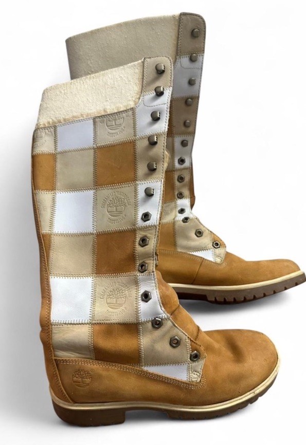 Rare Timberland Patchwork Boots Needs Repair Sz 8… - image 6