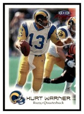 1999 Fleer Focus 40 Kurt Warner Rookie Card St. Louis Rams RC. rookie card picture