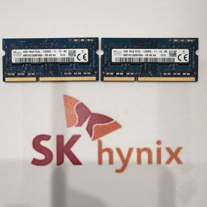 SK hynix 8GB (2x4GB) DDR3L SO-DIMM PC3L-12800S 204-Pin HMT451S6BFR8A-PB